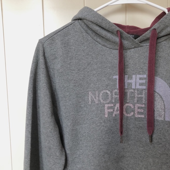North-face Gray and Burgundy Hoodie- MED - Picture 1 of 7